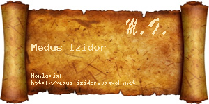 Medus Izidor névjegykártya